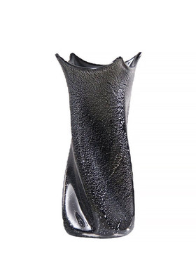 现代轻奢黑银琉璃异形花器套装