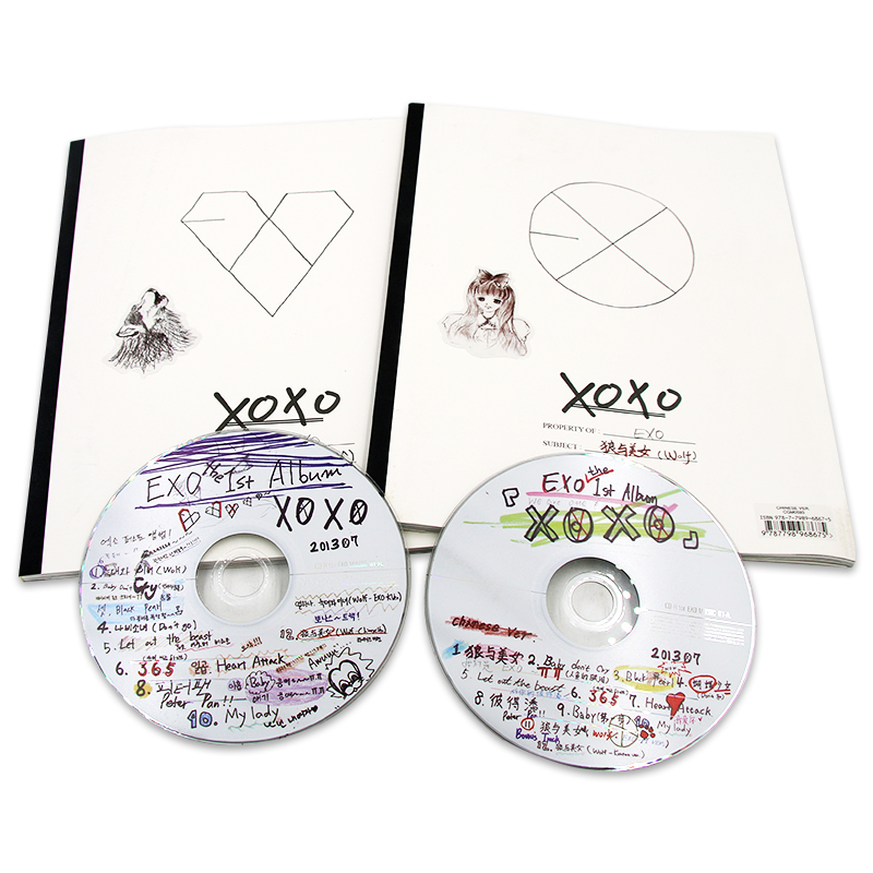 现货EXO专辑亲亲抱抱XOXO中文版+韩文版2CD+写真集+海报+2张小片 - 图1