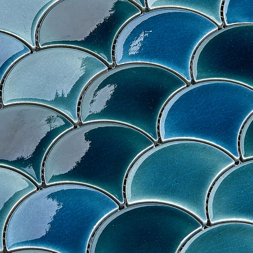 Сельская ветряная керамика ICE Crash Fisy Scales Тибетская книга кухонная стена кирпич вентилятор мозаика мозаика фоновая плитка