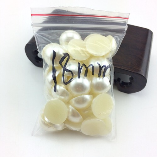 特价DIY饰品配件半面仿珍珠手机美容贴钻平底珠米白色不掉皮高档 - 图1