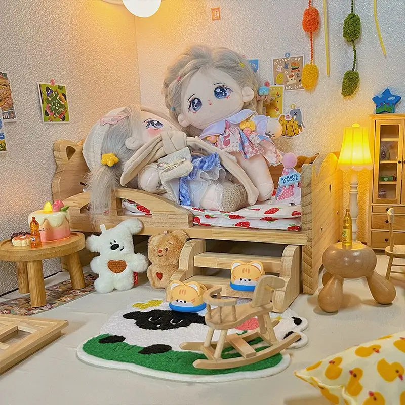 娃床20cm棉花娃娃的床家具床公主小床铺娃屋ob11过家家bjd实木床,淘宝优惠券,粉丝福利购,淘宝优惠卷