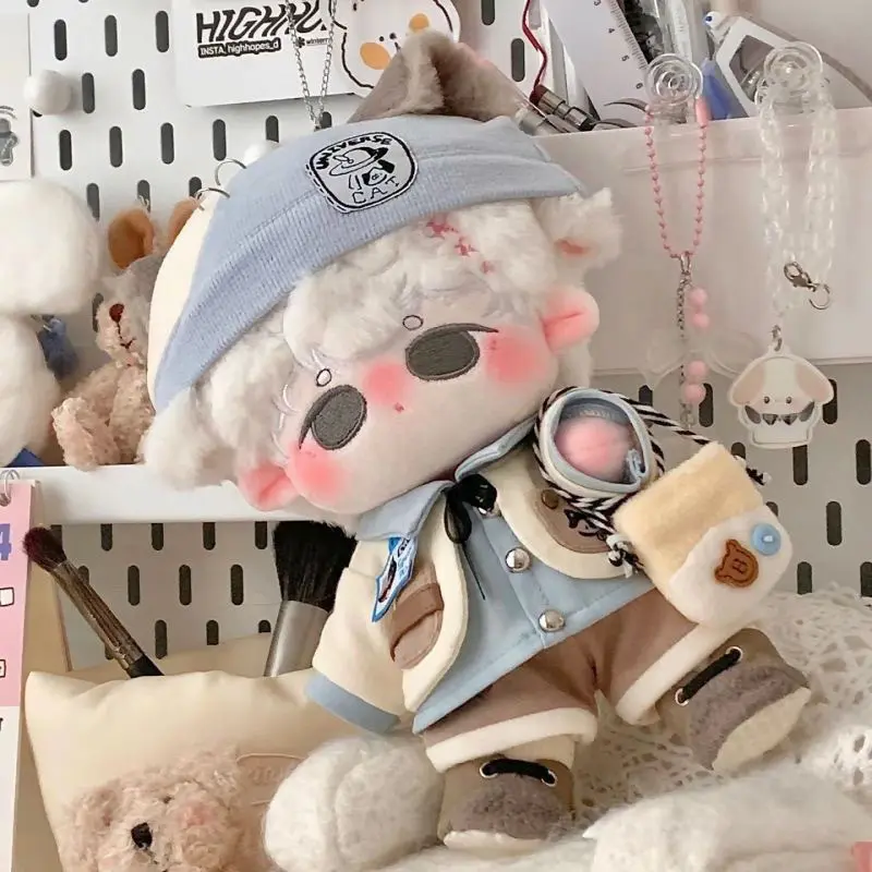 20cm棉花娃娃衣服日常可爱帅酷套装娃衣无属性玩偶替换装猫屿末蓝 - 图2