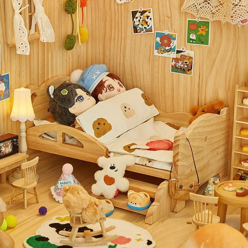 娃床20cm棉花娃娃的床家具床公主小床铺娃屋ob11过家家bjd实木床,淘宝优惠券,粉丝福利购,淘宝优惠卷
