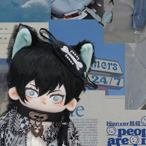 蓝色监狱糸师凛属性棉花娃娃20cm毛绒公仔同人周边送朋友节日礼物 - 图1