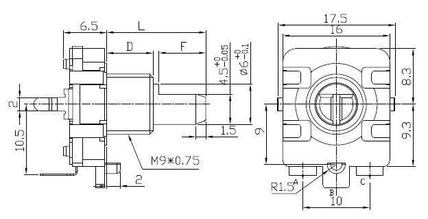 电磁陶炉灶功率温度切换 ZJC16-S型火力开关 360度旋转档位电位器