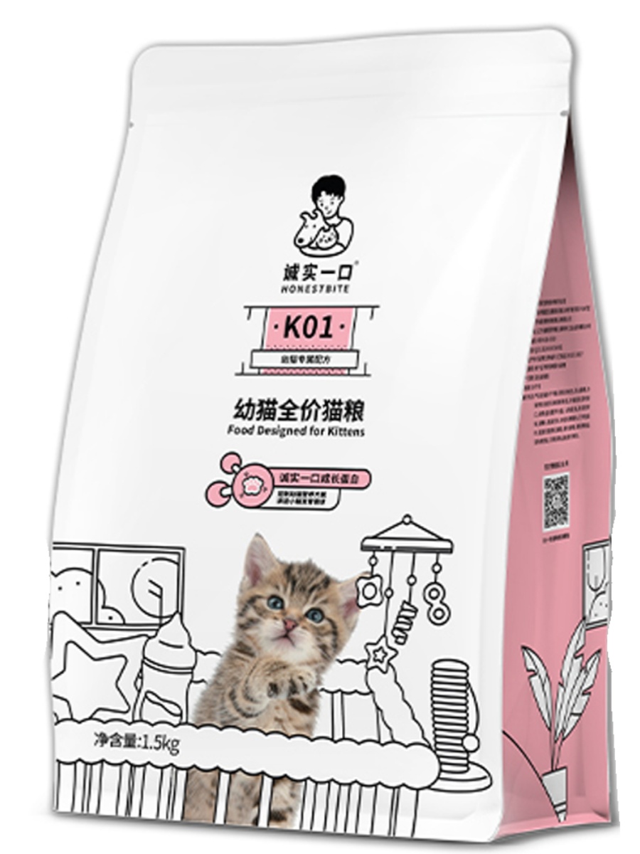 诚实一口猫粮P40K01P32高蛋白全阶段成幼猫增肥发腮烘焙猫粮1.5kg-图3