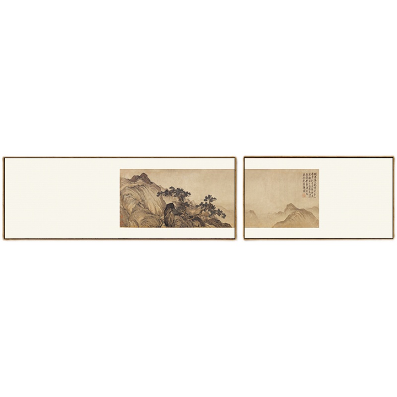 新中式客厅沙发背景墙面装饰画禅意组合山水挂画餐厅书房壁画茶室