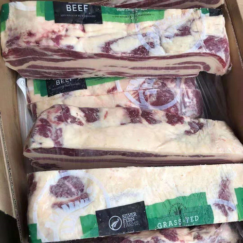 8斤装新西兰冷冻双层肥牛进口原切雪花牛肉片 后胸肉火锅烧烤食材 - 图1