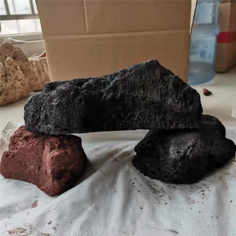 火山石龟缸爬台15-30cm草缸造景平底儿熔岩石 鱼缸浅水晒台火山岩 - 图0