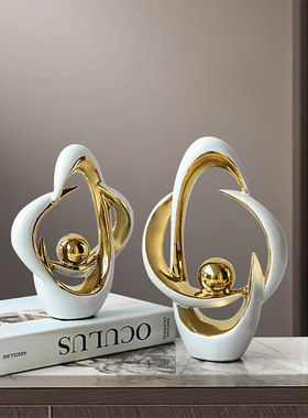 北欧轻奢陶瓷时来运转艺术摆件家居客厅酒柜电视柜办公室桌面装饰