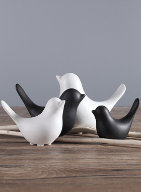 黑色陶瓷抽象摆件样板房装饰品