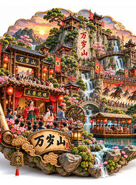 【万岁山冰箱贴】河南开封王婆说媒文创武侠城网红打卡磁贴纪念品