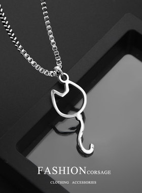 2025新款laser林致同款项链二次元学生党钛钢不掉色小狐狸吊坠男