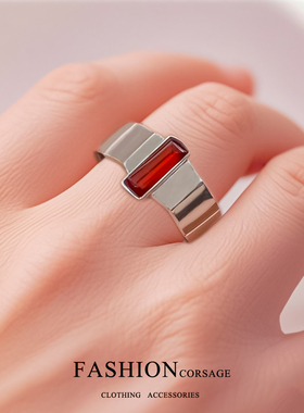 光与夜之恋陆沉周边红宝石不掉色开口可调节戒指女个性百搭指环男