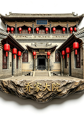 【乔家大院冰箱贴】山西晋中文创文旅祁县红灯笼四合院伴手礼磁贴