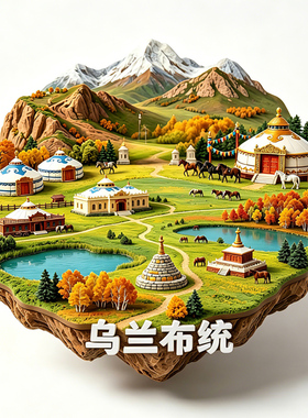 【乌兰布统冰箱贴】坝上草原文旅磁吸内蒙古文创旅游打卡纪念贴饰