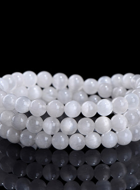 久雅水晶  天然7A级猫眼色兔毛圆珠手链  拉丝兔毛多圈手串  批发