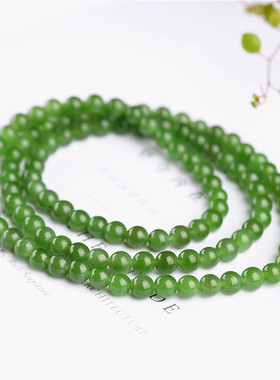 久雅水晶 天然俄罗斯碧玉108颗佛珠链  碧玉佛珠项链 厂家直销