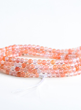 久雅水晶  天然冰飘南红小颗粒佛珠 翘色南红圆珠配件 厂家直销