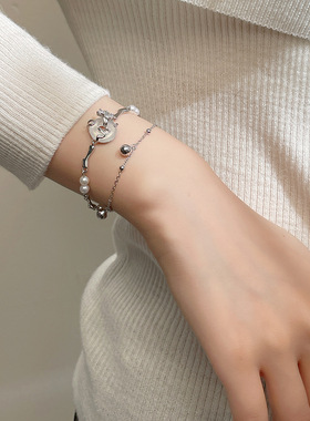 金宏宇925纯银皎月平安扣手链女新中式国潮轻奢款ins风平安扣手饰