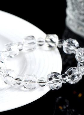 久雅水晶 天然白水晶方糖手链  老矿白水晶方形型手串 厂家直销