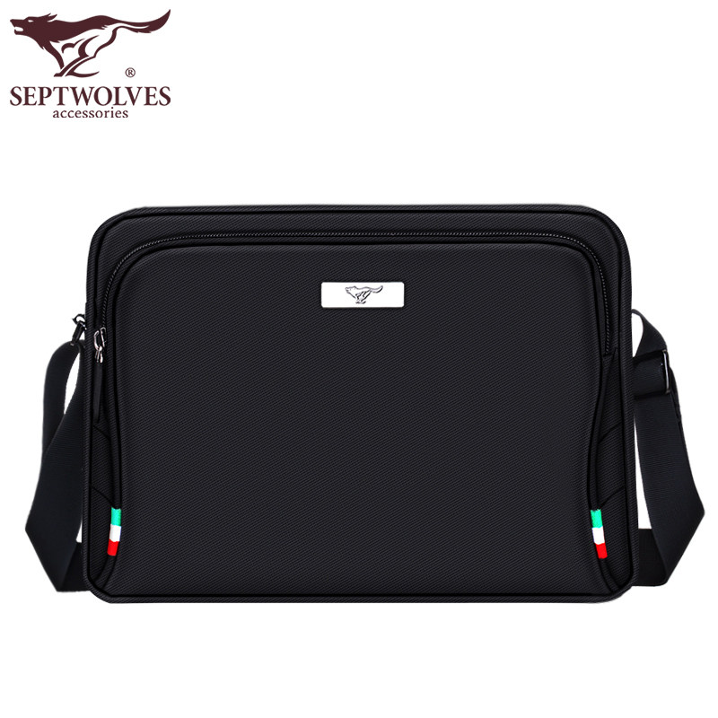 正品七匹狼男牛津帆布包休闲单肩包 七匹狼在途男士包袋