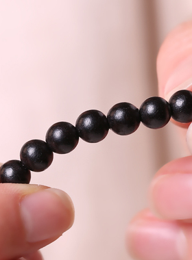黑檀木圆珠手串单圈跑环配饰