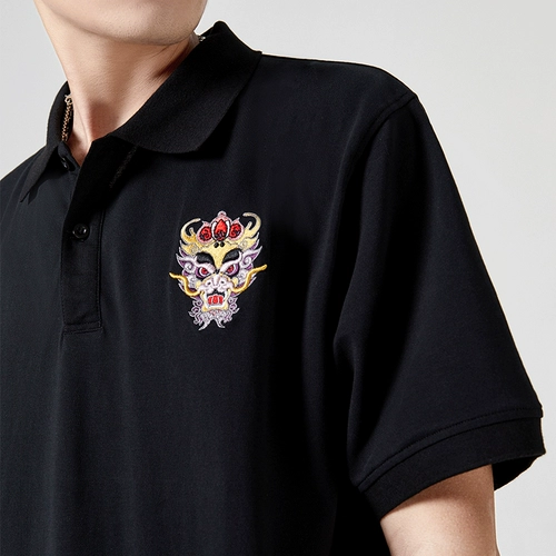 Футболка polo, с вышивкой, увеличенная полнота и ширина, свободный крой