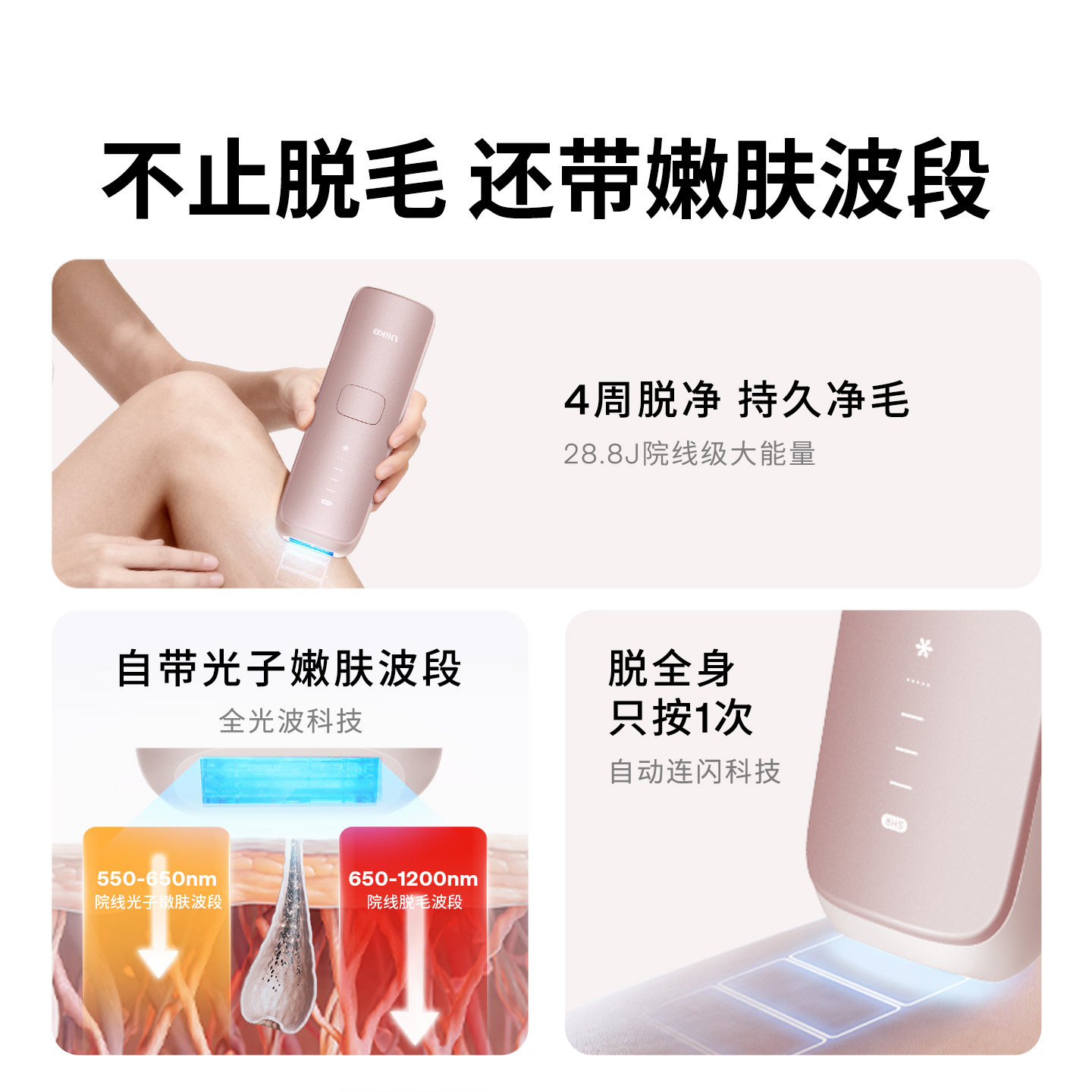 【新年礼物】Ulike蓝宝石冰点脱毛仪器Air4家用全身腋下无痛女士,淘宝优惠券,粉丝福利购,淘宝优惠卷