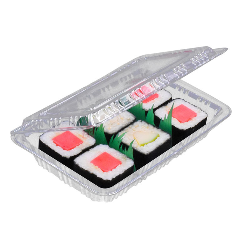一次性寿司盒长方形盒透明餐盒食品盒果蔬盒打包盒肉卷盒包邮 - 图3