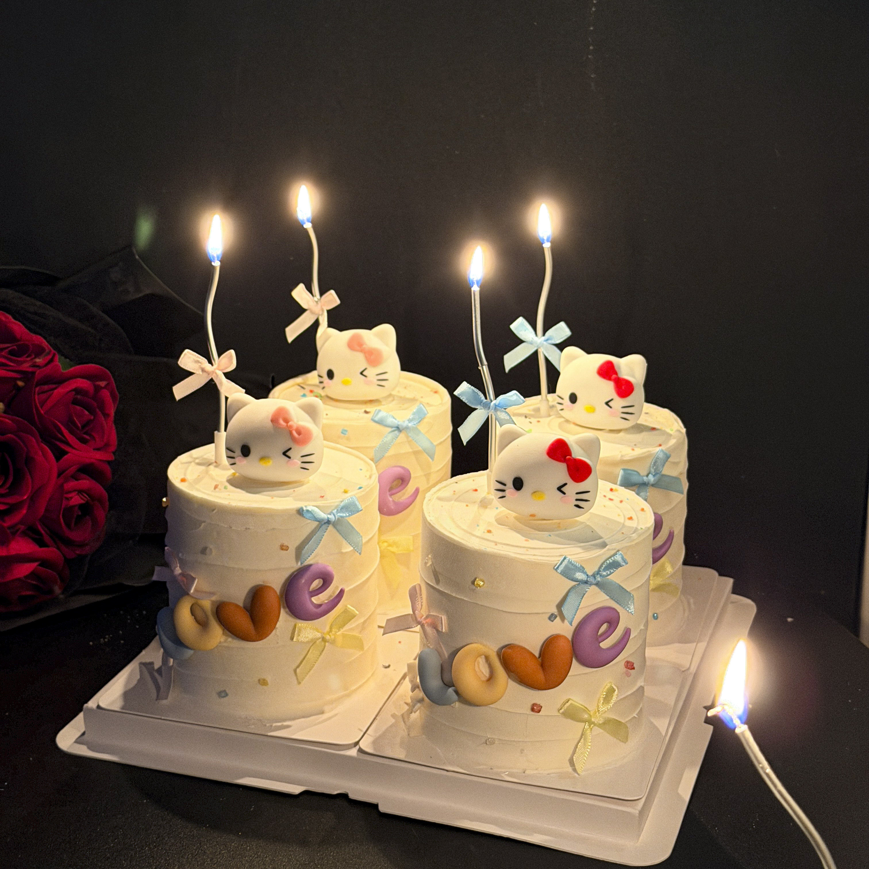 2026情人节kt猫蛋糕装饰凯蒂猫LOVE蝴蝶结丝带蜡烛甜品插件,淘宝优惠券,粉丝福利购,淘宝优惠卷