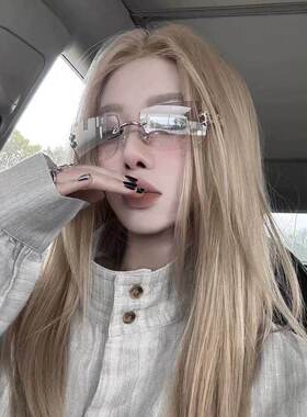 jennie同款无框墨镜女款高级感框y2k千禧辣妹风高级感太阳眼镜