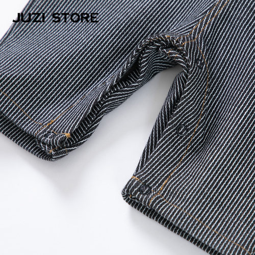 JUZI STORE连体衣童装针织牛仔条纹假两件婴儿连体服中性1023533 - 图3
