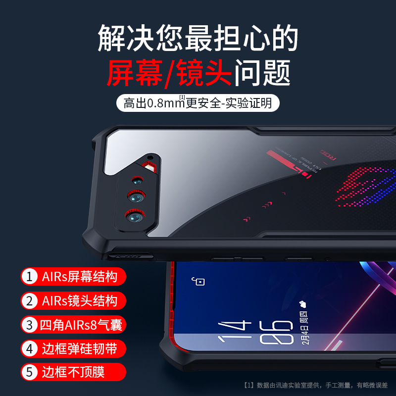 讯迪适用华硕rog5手机壳rog5s Pro保护套全包气囊phone5幻影游戏败家之眼5散热por硅胶rog7电竞rog6pro透明壳 - 图0