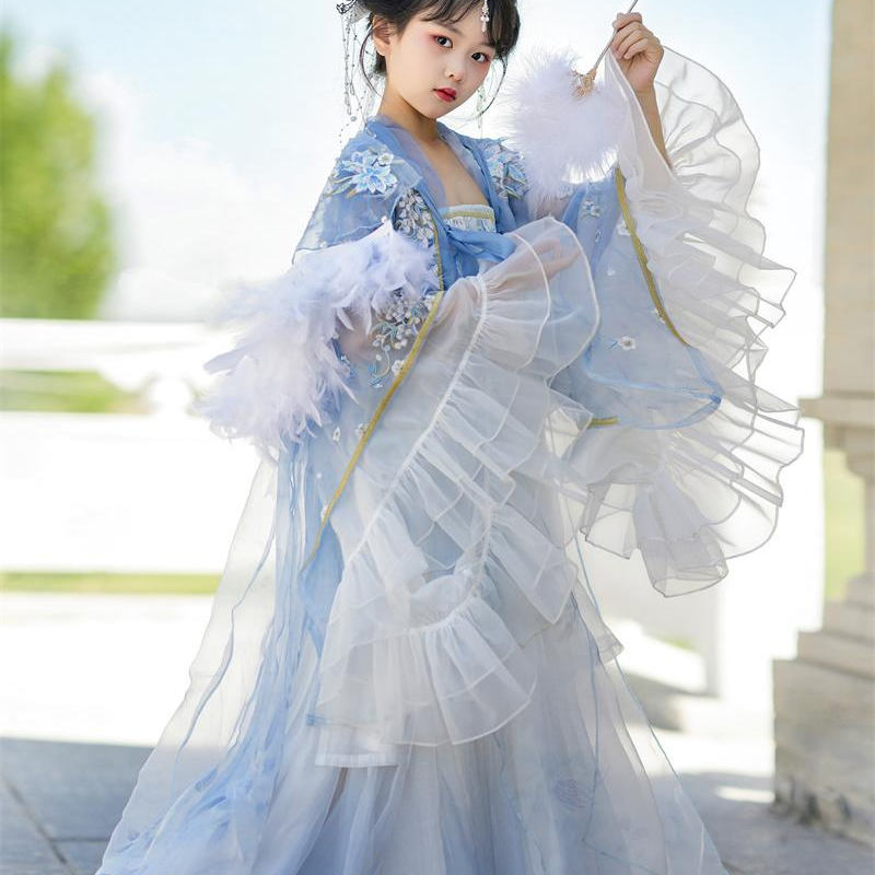 原创汉服女儿童春秋2025新款古风超仙气国风飘逸刺绣唐装儿童古装 - 图3