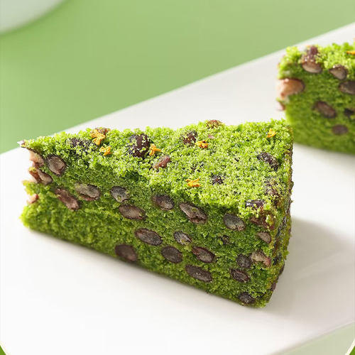 峰仔麦青红豆糕大麦苗汁糯米松糕米糕营养早餐小吃速冻半成品商用 - 图0