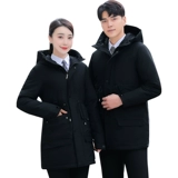 Длинная куртка с пухом подходит для мужчин и женщин для работы, пальто, средней длины, увеличенная толщина