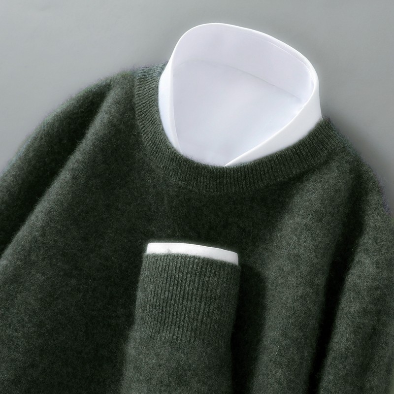 100%纯羊毛衫圆领男士套头毛衣宽松打底针织羊绒衫大码秋冬季新款,淘宝优惠券,粉丝福利购,淘宝优惠卷