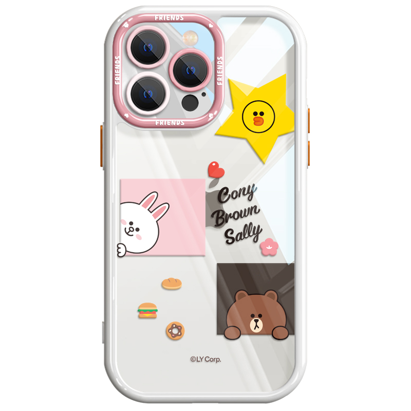 LINE FRIENDS布朗熊iPhone15手机壳苹果15promax透明14pro硅胶13的创意12卡通11小清新女plus情侣壳xr可妮兔x - 图0