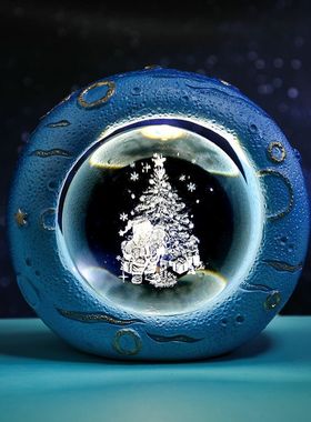 创意水晶球发光小夜灯桌面小摆件卧室装饰品男生日礼物送女生闺蜜