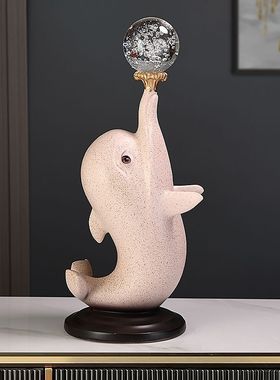 酒柜装饰品海豚蓝鲸摆件