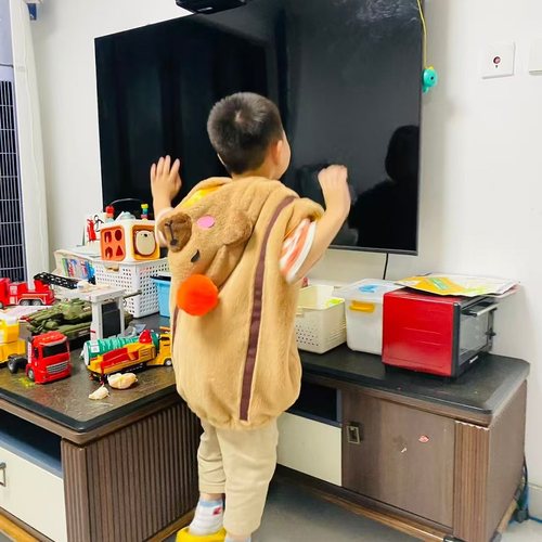 儿童卡皮巴拉演出服 万圣节宝宝COS装扮卡通动物演出服含讨糖袋 - 图1