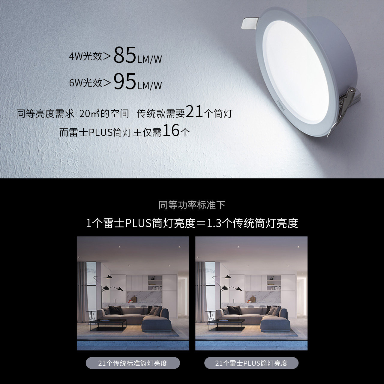 雷士照明led筒灯4W超薄嵌入式家用射灯客厅吊顶金色黑色洞灯桶灯_虎窝淘