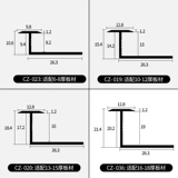 Алюминиевая сплава деревянная половая полоса пограничной полосы -полоса B -типа B -типа.