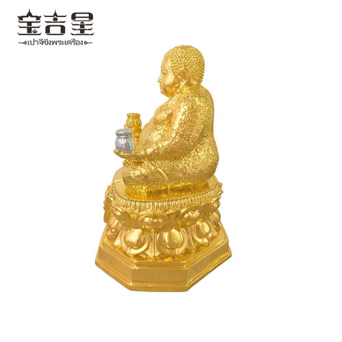泰国佛牌正品 龙婆坤大师 善伽弥勒 金色供奉型佛像 - 图1
