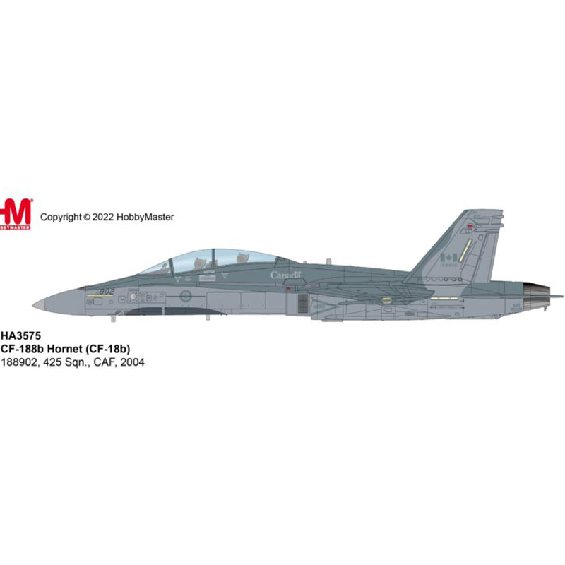 HA3575 F18战斗机 CF-188b Hornet 425 Sqn.,CAF,2004年 合金模型 - 图3