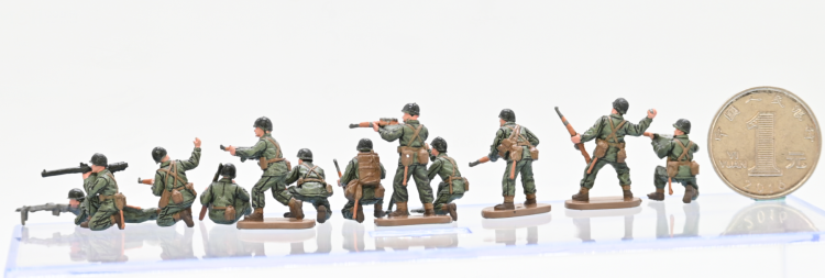 三荣 1/72 二战美军士兵组合1 美国士兵12人 完成品兵人模型