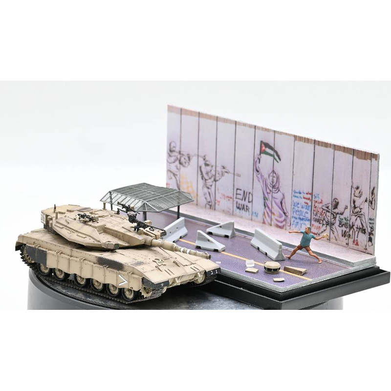 三荣 75043 END WAR梅卡瓦3D主战坦克+地台+人物静态成品模型-图3