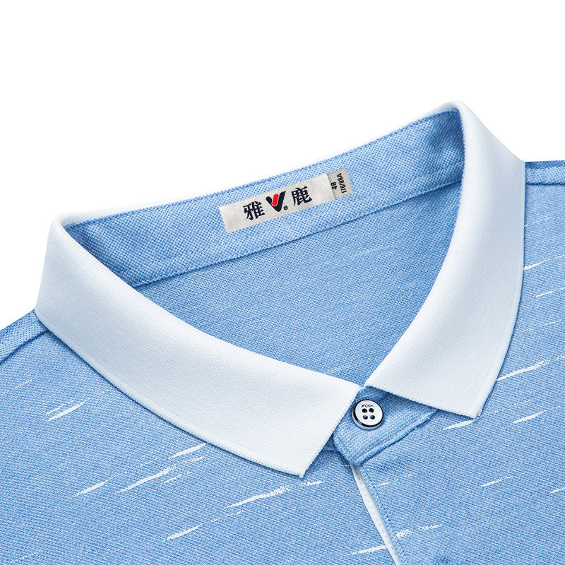 雅鹿翻领短袖男2020夏季宽松polo衫 雅鹿沐羽沫T恤