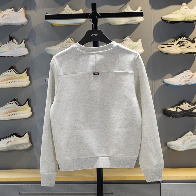 Li Ning Women's Round Neck Loose Casual Pullover Sweatshirt
